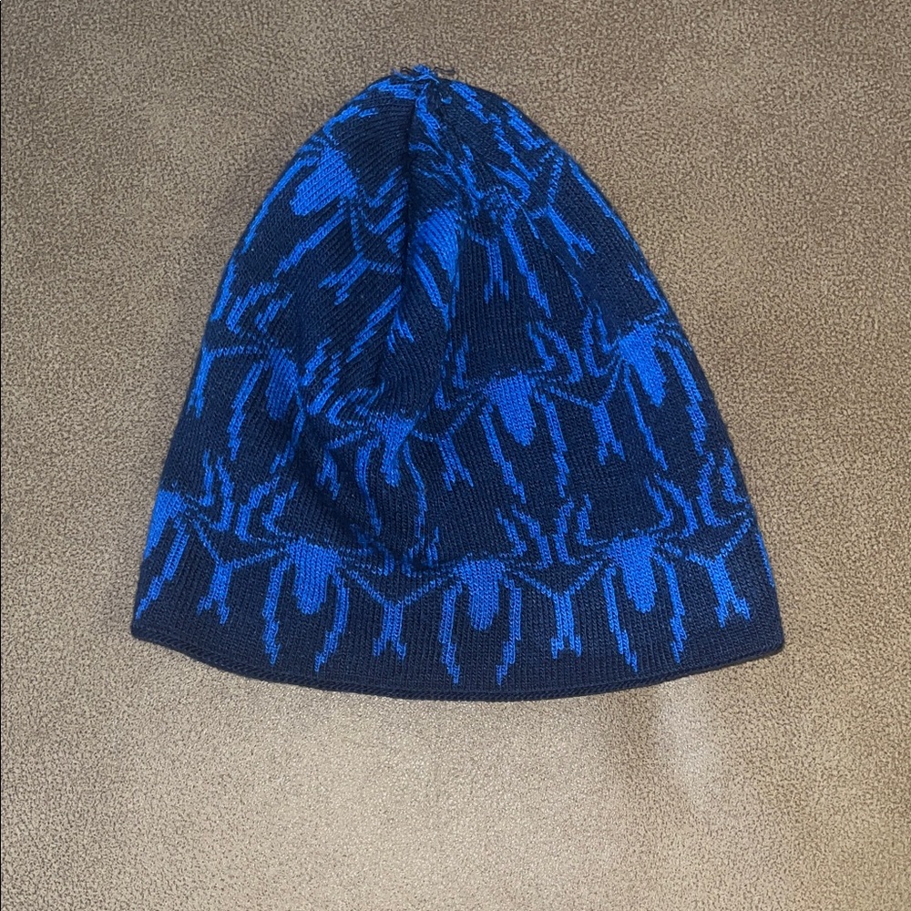 Blue and Black Spider-Man Patterned Beanie